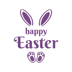 Happy Easter typography clip art design on plain white transparent isolated background for card, shirt, hoodie, sweatshirt, apparel, tag, mug, icon, poster or badge