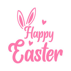 Happy Easter typography clip art design on plain white transparent isolated background for card, shirt, hoodie, sweatshirt, apparel, tag, mug, icon, poster or badge