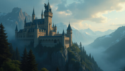 An impressive European influenced castle in a stunning landscape