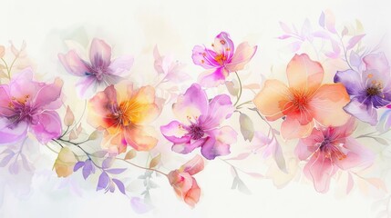 Fototapeta premium Delicate Watercolor Floral Bouquet