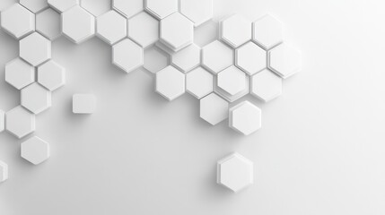 Fototapeta premium Abstract white hexagonal pattern. Modern geometric background. Suitable for technology, design, or clean backgrounds