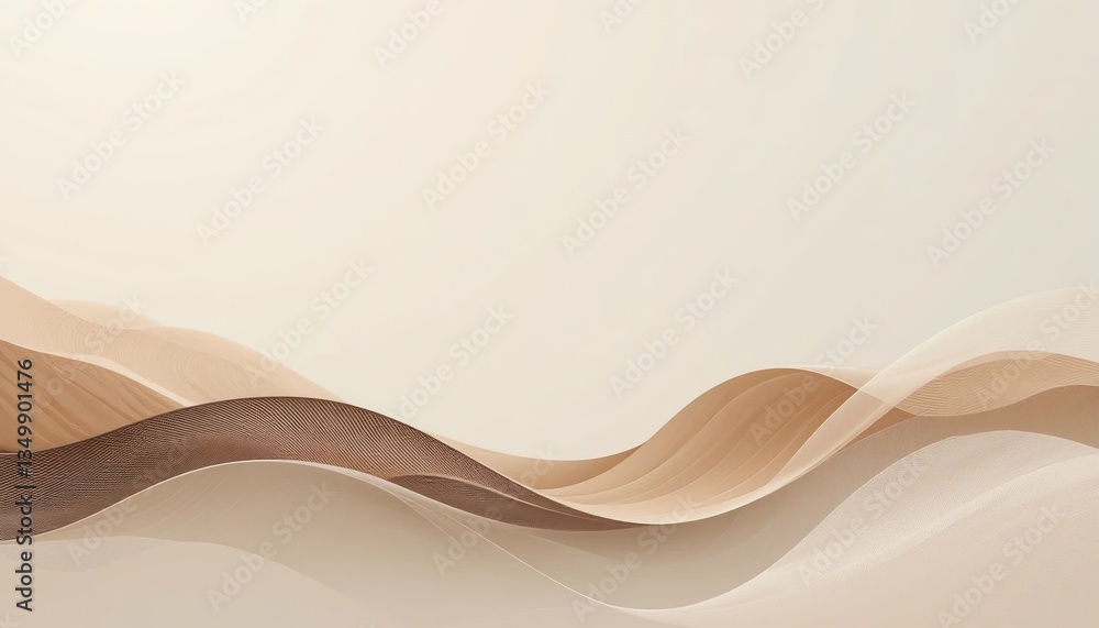 Poster flowing waves of wood grain patterns abstract design digital art minimalist environment soft lightin
