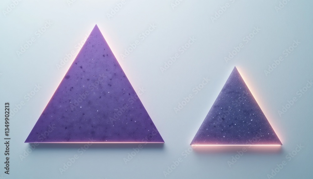 Aufkleber dynamic triangle shapes minimalist art studio digital artwork clean environment close-up perspective