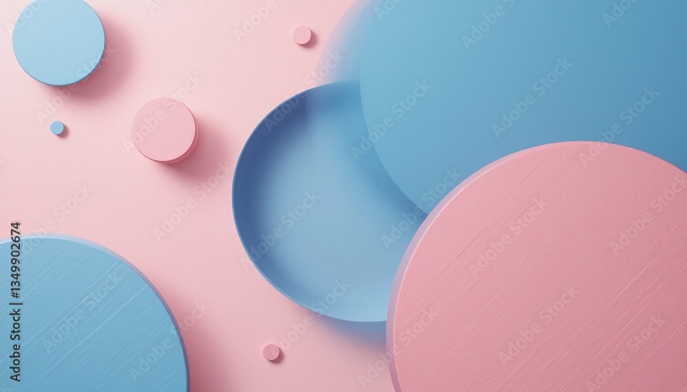 Poster dynamic colorful circles displaying modern design aesthetics in a minimalist studio environment for 
