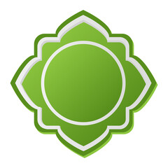 Shapes of Islamic ornament frames and badges in a green gradient