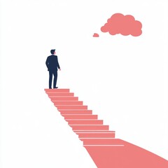 Fototapeta premium Businessman Reaching New Heights, Abstract Business Concept