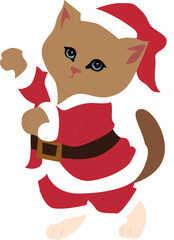 , Merry Christmas Cute Kitten