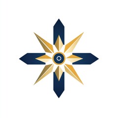 Abstract gold and navy cross design graphic, suitable for logo, branding or template