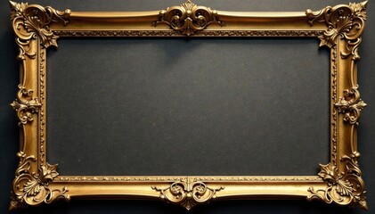 Elegant gold vintage scroll frame with ornate metalwork and classic designs, Scroll, Luxury, Vintage