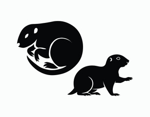 Prairie Dog Silhouette Collection Vector Template Illustration