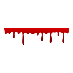 Red Blood Drop Dripping Icon, Vector Isolated on white background