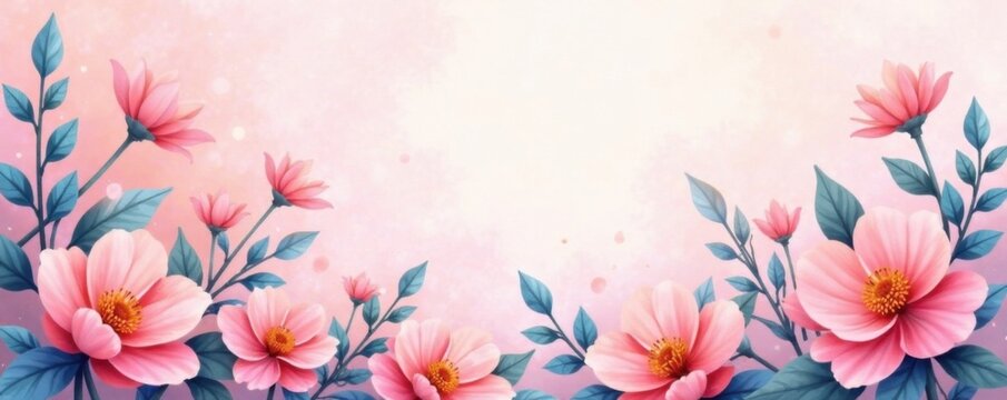 Floral watercolor background with pastel hues and subtle texture, flyer, floral, pattern