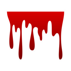 Red Blood Drop Dripping Icon, Vector Isolated on white background