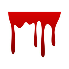 Red Blood Drop Dripping Icon, Vector Isolated on white background