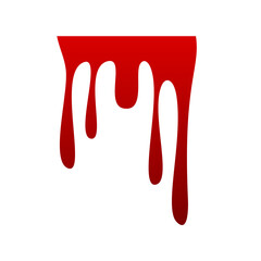 Red Blood Drop Dripping Icon, Vector Isolated on white background