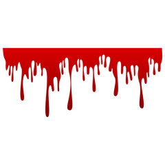 Red Blood Drop Dripping Icon, Vector Isolated on white background