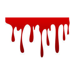 Red Blood Drop Dripping Icon, Vector Isolated on white background