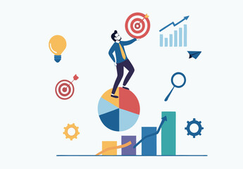 Data analysis, datum analytics or customer insight, graph and chart statistics diagram, forecasting model, predictive or data visualization concept, businessman working with data on computer laptop.