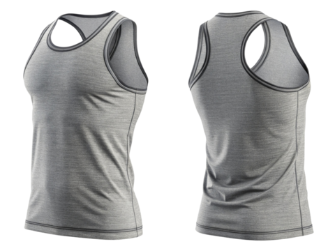 Lightweight gray athletic tank top designed for comfort and performance, perfect for workouts and casual wear