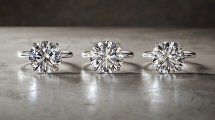 Fototapeta premium Three Diamond Rings: A Sparkling Trio