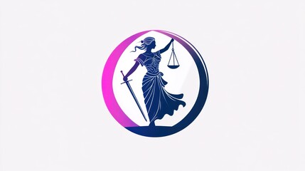 Justice Lady silhouette, abstract design, symbol of law, background use