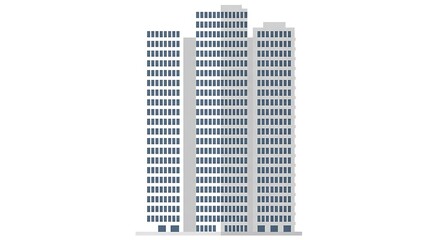 Modern City Buildings Silhouette with Clean Lines Architecture Illustration