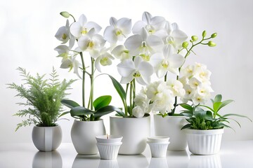 white orchid in a pot