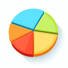 Colorful pie chart graphic representation on a white background  