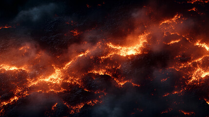 Glowing red-hot charcoal embers with swirling smoke, dramatic lighting, and hyperrealistic detail.