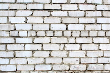 Fototapeta premium Texture abstract brick wall in white color. 