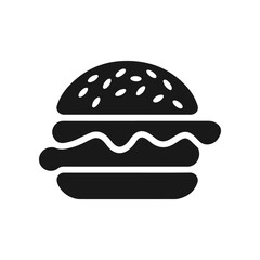 Illustration of a hamburger. Burger emblem. Vector illustration