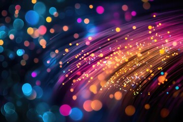 Fototapeta premium Abstract vibrant light streaks with bokeh