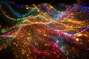 Obraz premium Abstract glowing vibrant waves of light