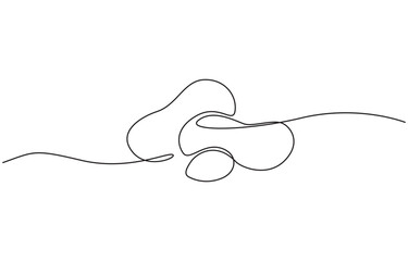 Peanut simple vector drawing. One continuous line art border, One single line drawing of whole healthy organic peanut for farm logo identity.