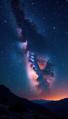 Obraz premium Milky Way galaxy in night sky with stars and planets , celestial body, night sky, astronomy