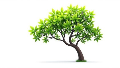 Single tree branch isolated on white background, abstract, tree branch