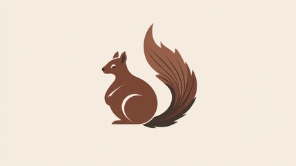 Simple Squirrel Silhouette, Graphic Design, Abstract Animal, Minimalist Illustration, Vector Art, Suitable for Logo, Poster, Backgrounds, or Website