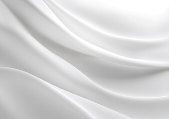 Obraz premium Smooth, flowing white fabric drapes. A soft, elegant texture