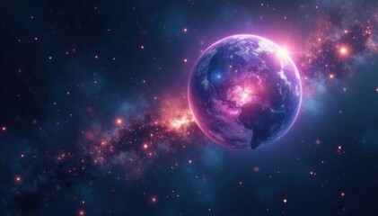 Obraz premium Mysterious luminous sphere drifting through cosmic expanse, astronomy, nebula