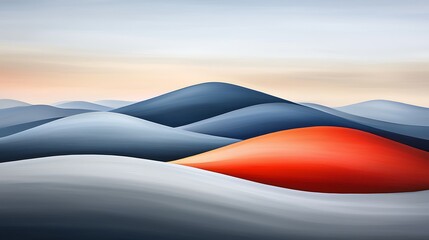 Naklejka premium Abstract Red Hill Landscape.