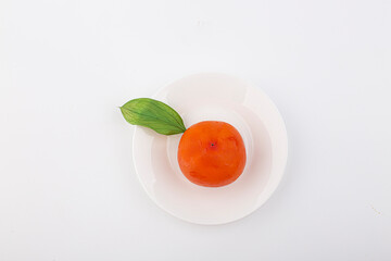 Soft persimmon kaki fruit isolated