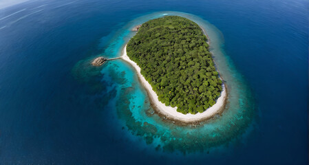 aerial view of tropical island