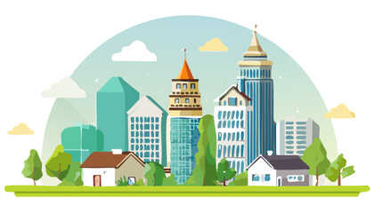 Economic growth investment GDP sustainability chart-real estate development concept SVG vector 