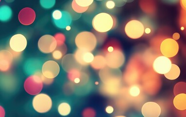 Bright holiday glow of colorful bokeh lights blurred in a celebratory pattern