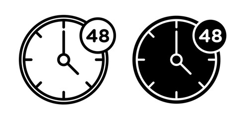 48 Hr icon vector graphics
