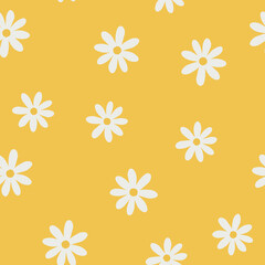 Obraz premium Vector seamless floral pattern on yellow