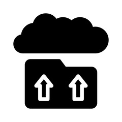 cloud backup glyph icon
