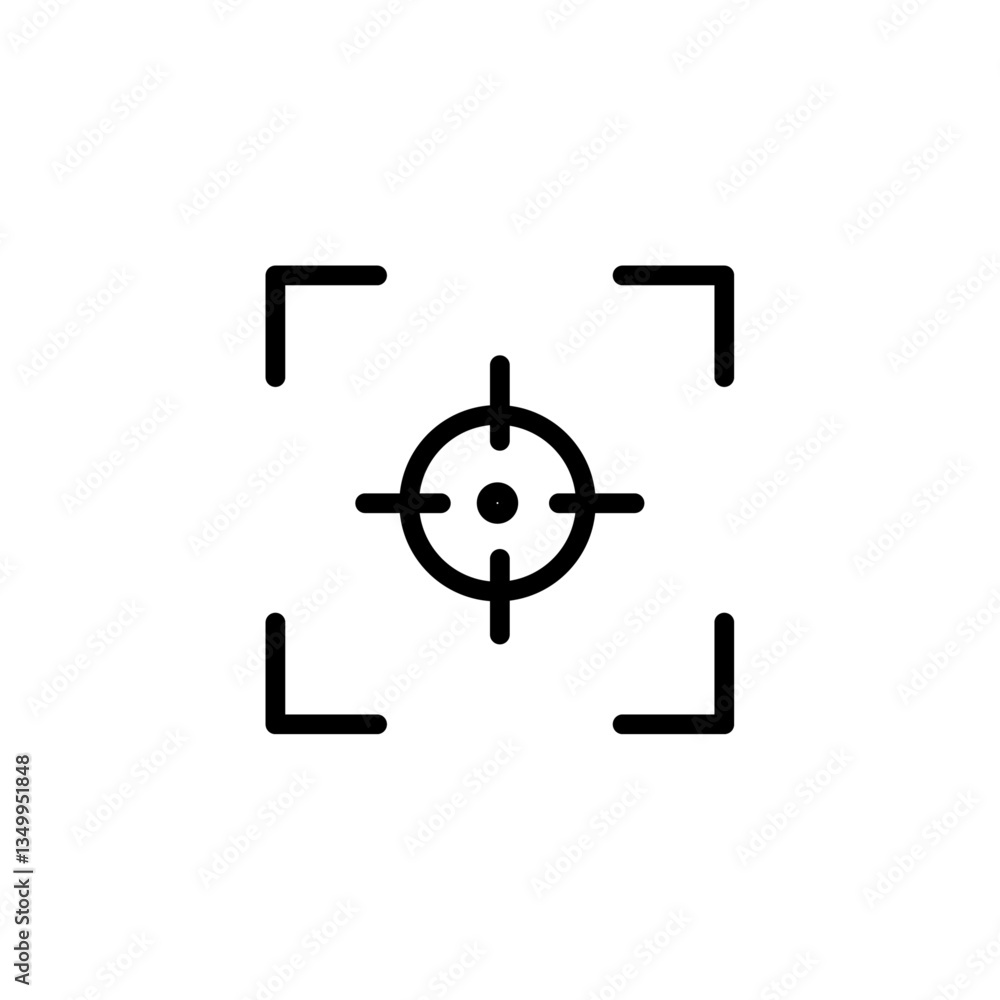 Poster camera focus frame icon vector graphics