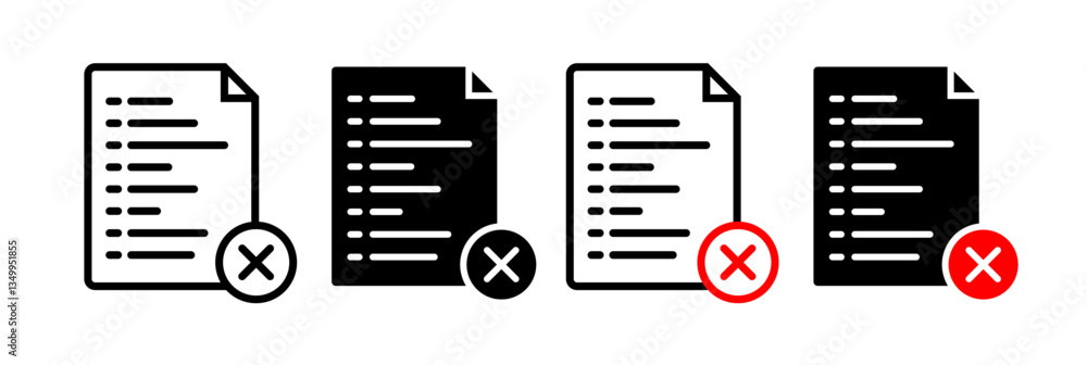 Aufkleber cancel file icon vector graphics