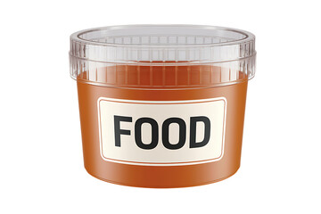 A Generic Orange Food Container with a Clear Lid isolated on transparent background , cutout